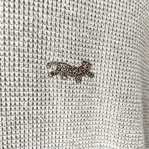 Men’s Gray Long Sleeve Thermal Shirt – Casual Slim Fit Waffle Knit Crewneck L - Picture 4 of 12